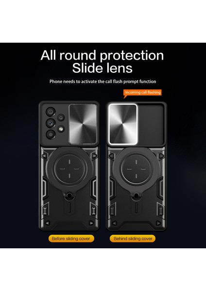 Samsung Galaxy A33 5g Kickstand Koruyucu Kılıf Tpu Pc Telefon Kabuğu Slayt Lensli Kapak Kırmızısı (Yurt Dışından) fiyatları