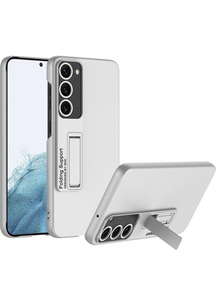 Samsung Galaxy S23 Için Gkk+ Kickstand-Silver ile Ultra Ince Sert Pc Kılıfı (Yurt Dışından)