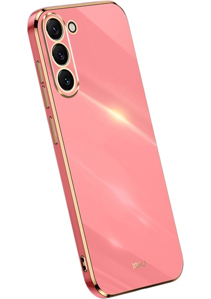 Samsung Galaxy S23+IÇIN Xinli Telefon Kılıfı, Elektrokaplama Altın Kenar Anti-Fall Tpu Koruyucu Arka Kapak Kırmızı (Yurt Dışından)