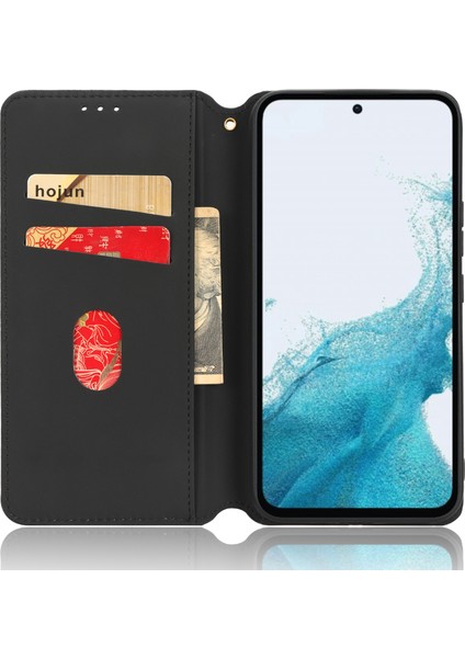 Samsung Galaxy A54 Için 5g Flip Telefon Kılıfı Rhombus Desen Baskılı Pu Deri Cüzdan Stand Kapak-Kırmızı (Yurt Dışından)