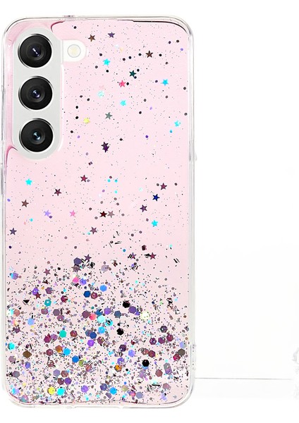 Samsung Galaxy S22 Için 5g Starry Sky Sparkle Epoksi Telefon Kılıfı Yumuşak Tpu Koruyucu Arka Kapak Pembe (Yurt Dışından)