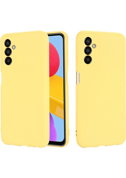 Samsung Galaxy M13 Için 4g Cep Telefon Kılıfı Sıvı Silikon Anti-Çizelge Anti Cep Telefonu Kabuğu Strap-Sarı ile (Yurt Dışından)