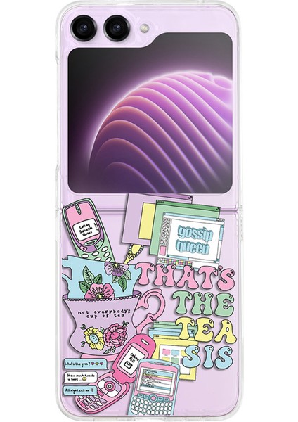 Samsung Galaxy Z Flip5 5g Için Sert Pc Telefon Kılıfı, Desen Baskı Koruyucu Telefon KAPAĞI-Z77 (Yurt Dışından)