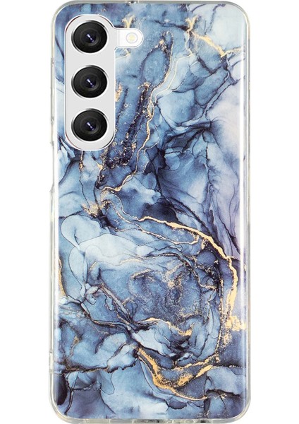 Samsung Galaxy S23+ Imd Mermer Desen Tpu Kılıfı Geri Koruyucu Bump Düzeltili Telefon Kapak-Grey (Yurt Dışından)