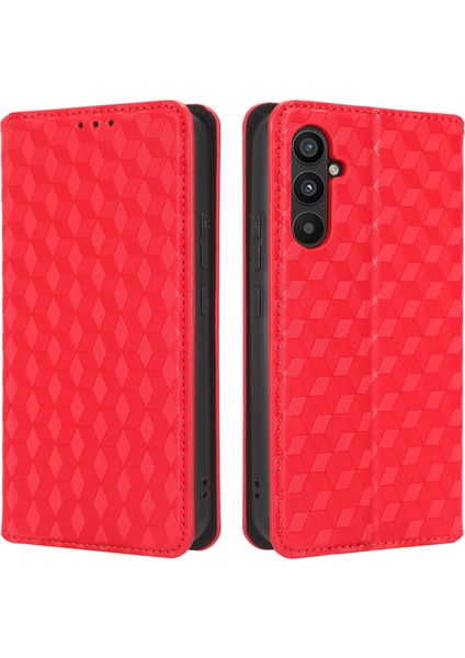 Samsung Galaxy M54 5G/F54 5g Rhombus Için Pu Deri Kabuk (Yurt Dışından)