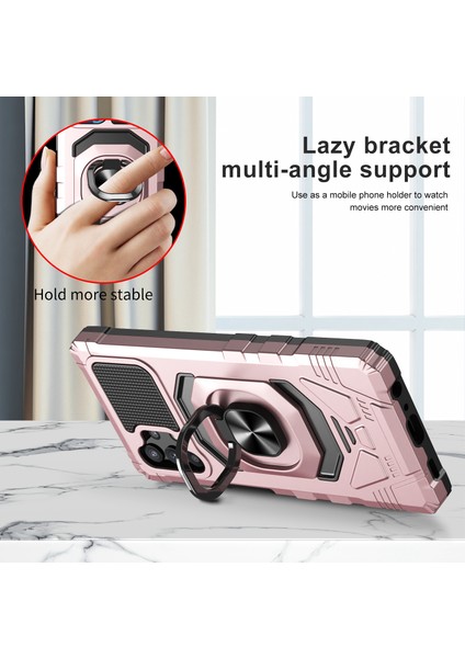 Samsung Galaxy A32 5G/M32 5g Pc+Tpu Kickstand Şok Geçirmez Telefon Kasası Hava Yastıkları Araba Montajı ile Koruyucu Kapak (Yurt Dışından)