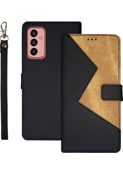 Samsung Galaxy M13 Için Idewei 4g Flip Telefon Kapağı Ekleme Stili Pu Deri Stand Kart Kart Yuvaları Black (Yurt Dışından)
