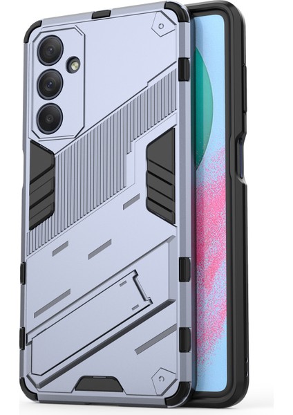 Samsung Galaxy M54 5G/F54 Için 5g Şok Geçirmez Arka Kapak Sert Pc+Kickstand-Dark Mavi ile Esnek Tpu Telefon Kılıfı (Yurt Dışından)