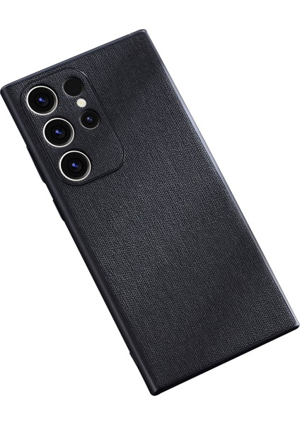 Samsung Galaxy S23 Için Ultra Anti-Cratch Mobil Kılıf Kumaş Dokusu Tpu Telefon Kapak Black (Yurt Dışından)
