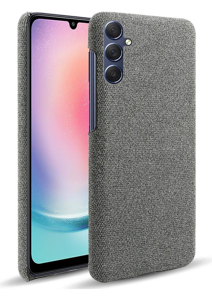 Samsung Galaxy A24 4g/5g Cep Telefonu Kılıfı Kumaş+Sert Pc Şok Geçirmez Slip Slip Fone Cover-Grey (Yurt Dışından)