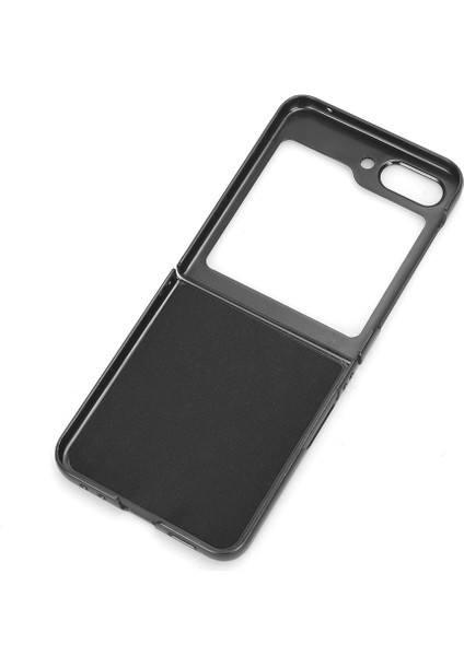 Samsung Galaxy Z Flip5 5g Pu Deri+Sert Pc Telefon Kılıfı Dikiş Çizgileri Şok Geçirmez Kapak-Por (Yurt Dışından)