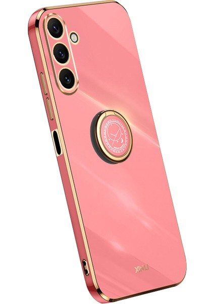 Samsung Galaxy A24 Için Xinli 4g Elektrapılaşma Telefon Kılıf Yüzüğü Kickstand Cep Telefonu Tpu Kapak-Kırmızı (Yurt Dışından)