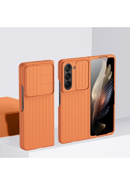 Seashell Digital Samsung Galaxy Z For Fold5 5g Sabit Pc Telefon Kılıfı Slayt Kameralı Kamera Koruyucu-Orange ile Anti-Çizelge Anti-Kılavuz Kapak (Yurt Dışından)