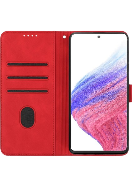 Samsung Galaxy A53 5g Telefon Kabuğu Cüzdanı Pu Deri Deri Baskılı Gülümseme Desen Standı Dava Kırmızı (Yurt Dışından)