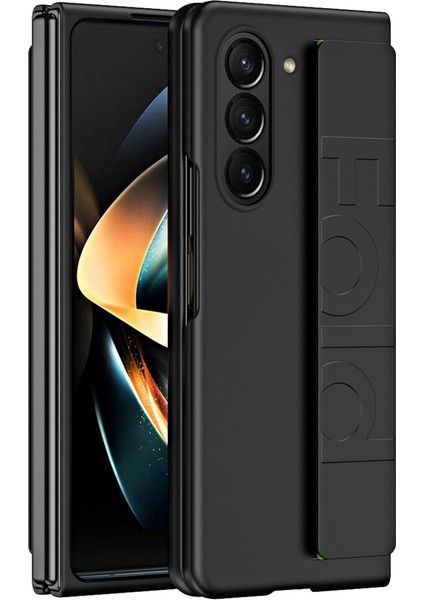 Samsung Galaxy Z Fold5 5g Için Bilek Kayışı Telefon Kılıfı, Kıvrık Anti Kalu Pc Telefon Kapak Black (Yurt Dışından)