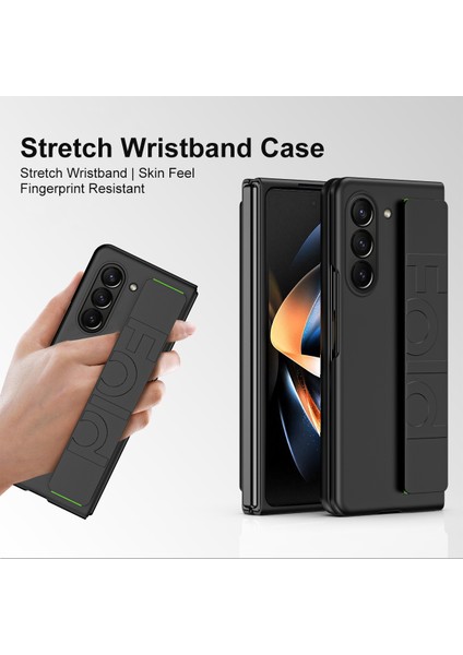 Samsung Galaxy Z Fold5 5g Için Bilek Kayışı Telefon Kılıfı, Kıvrık Anti Kalu Pc Telefon Kapak Black (Yurt Dışından)