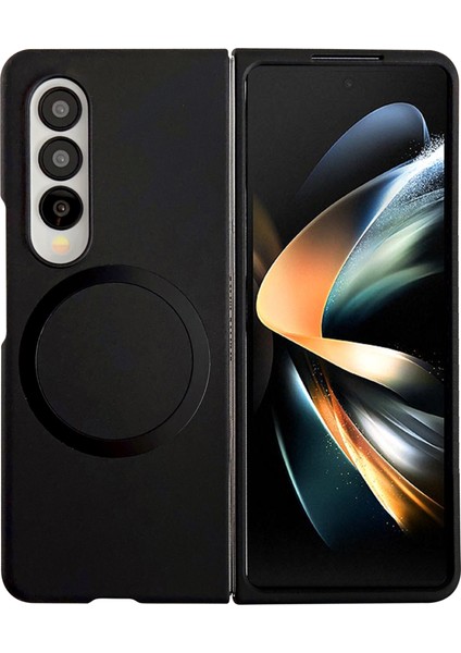 Samsung Galaxy Z Fold3 Için 5g Cilt Touch Telefon Kapağı Magsafe-Black ile Uyumlu Sabit Pc Kılıfı (Yurt Dışından)