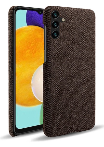 Samsung Galaxy A34 5g Için Düz Renkli Kumaş Doku Telefon Arka Kapak, Sert Pc+Koruyucu Telefon Koruyucu Brown (Yurt Dışından)