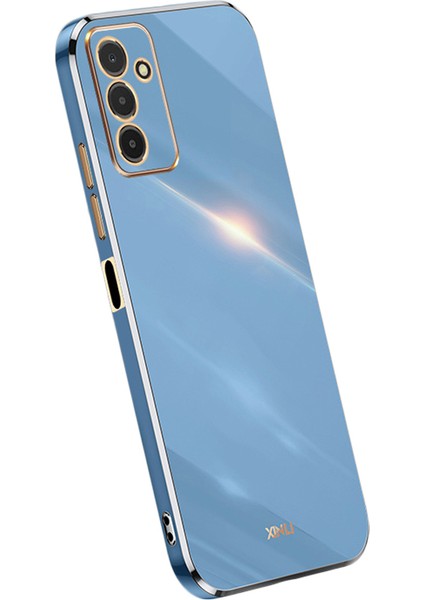 Samsung Galaxy F13 Için Xinli F13 4g Elektrokaplatma Altın Kenar Tpu Koruyucu Kapak Düşüş Geçirmez Telefon Vaka-Mavisi (Yurt Dışından)