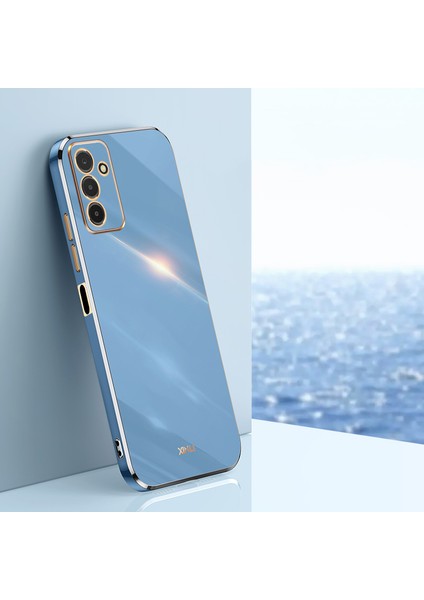Samsung Galaxy F13 Için Xinli F13 4g Elektrokaplatma Altın Kenar Tpu Koruyucu Kapak Düşüş Geçirmez Telefon Vaka-Mavisi (Yurt Dışından)
