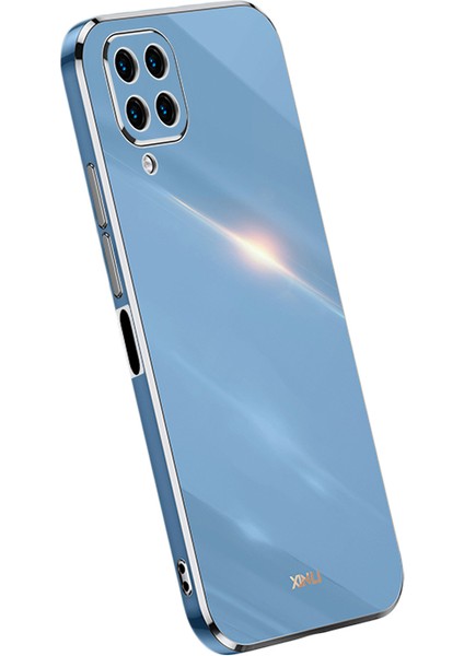Samsung Galaxy M32 Için Xinli Telefon Kılıfı (Global Versiyon) 4g, Elektrokaplama Altın Kenar Tpu Koruyucu Kapak Mavisi (Yurt Dışından)