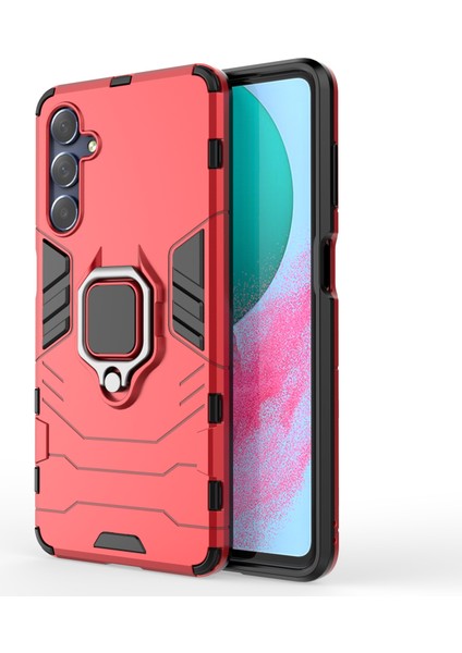 Samsung Galaxy M54 5G/F54 Için 5g Kickstand Yumuşak Tpu Sabit Pc Sert Pc Telefon Kapak-Kırmızı (Yurt Dışından)