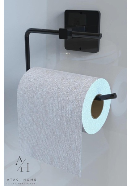 Yapışkanlı Kare Havluluk Havlu Askısı ve Tuvalet Wc Kağıtlık Pratik Banyo 2'li Set