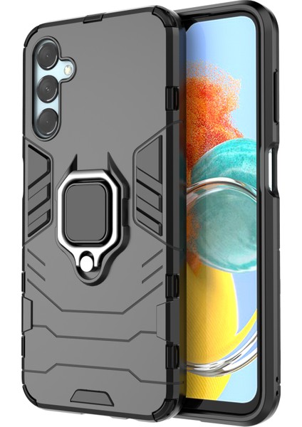 Samsung Galaxy M14 Için 5g Tpu+Pc Telefon Vaka Halka Tutucu Kickstand Shockproof Cover-Black (Yurt Dışından)