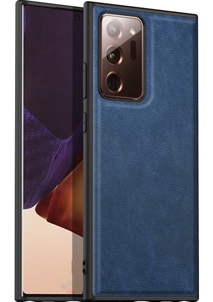 Samsung Galaxy NOTE20 ULTRA/NOTE20 Ultra 5g Için Telefon Kılıfı, Retro Deri Kaplamalı Tpu+Pc Hibrit Kabuk Kapak Mavisi (Yurt Dışından)