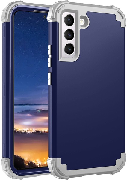 Samsung Galaxy S23 Için+ Damla Koruması 3-1 Arada Telefon Kabuğu Pc+ Silikon Telefon Kılıfı Şok Geçirmez Cep Telefonu Kapağı Navy Mavi (Yurt Dışından)