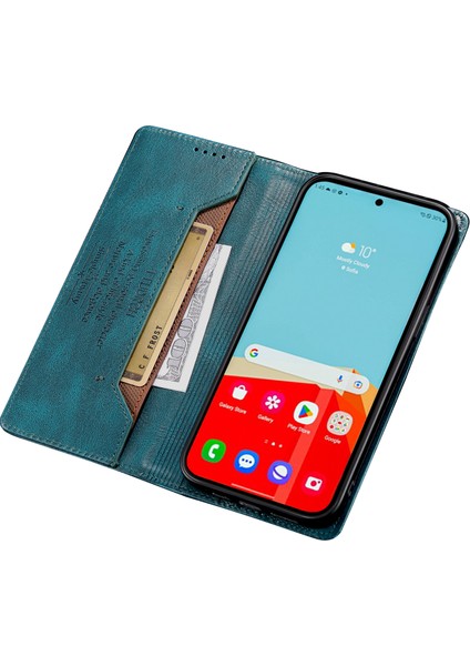 Samsung Galaxy A32 4g (Ab Versiyonu) Için Ttudrch Style 007 (Ab Versiyonu) Stand Cüzdan Telefon Kapağı Rfıd Deri Engelleme Deri Kılıf Yeşil (Yurt Dışından)