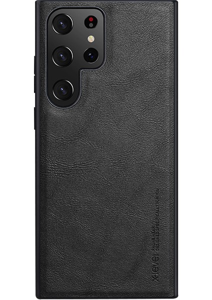 Samsung Galaxy S23 Ultra Için X-Level Telefon Kılıfı, Bojue-3 Serisi Pu Deri Kaplamalı Tpu Arka Kapak Black (Yurt Dışından)