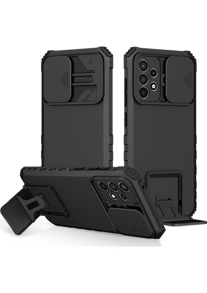 Samsung Galaxy A52 4G/A52 5G/A52S 5g Pc+Tpu Kickstand Kapak Slayt Kamera Kapağı Telefon Kılıfı Black Için (Yurt Dışından)