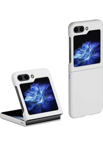 Samsung Galaxy Z Flip5 5g Slim Sert Pc Telefon Kılıfı Ka Şok Geçirmez Kapak-Beyaz (Yurt Dışından)