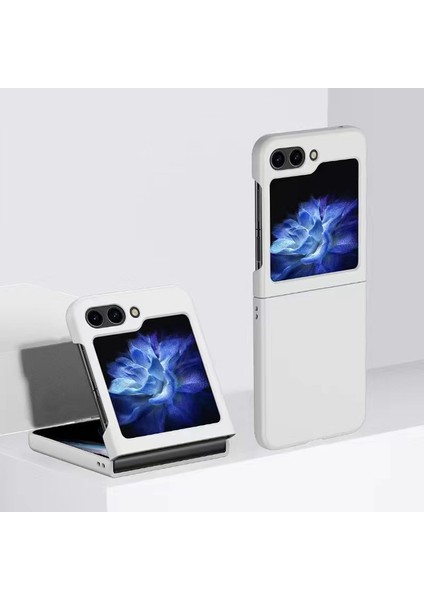 Samsung Galaxy Z Flip5 5g Slim Sert Pc Telefon Kılıfı Ka Şok Geçirmez Kapak-Beyaz (Yurt Dışından)
