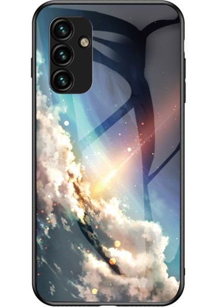 Samsung Galaxy A24 Için 4g Temperli Cam Yıldızlı Gökyüzü Kılıf Pc+Tpu Şok Geçirmez Telefon Kapak Parlak Yıldızlı Gökyüzü (Yurt Dışından)