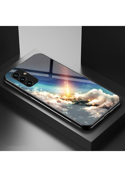 Samsung Galaxy A24 Için 4g Temperli Cam Yıldızlı Gökyüzü Kılıf Pc+Tpu Şok Geçirmez Telefon Kapak Parlak Yıldızlı Gökyüzü (Yurt Dışından)