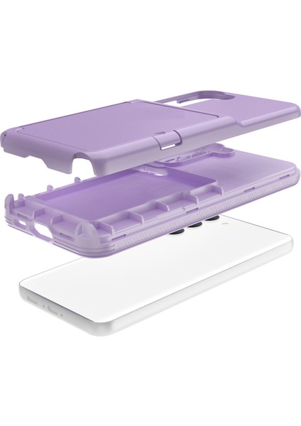 Samsung Galaxy S23 Için Cardcase Serisi Kart Tutucu Kalın Telefon Kılıf Kickstand Ayna Fonksiyonu Pc+Tpu Kapak Işığı Mor (Yurt Dışından) fiyatları