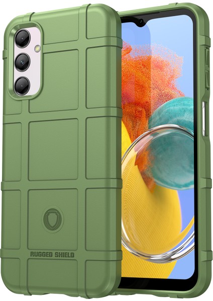 Samsung Galaxy M14 Için 5g Kare Izgara Dokusu Yumuşak Tpu Telefon Kılıf Anti-Drop Geri Kapak Yeşili (Yurt Dışından)