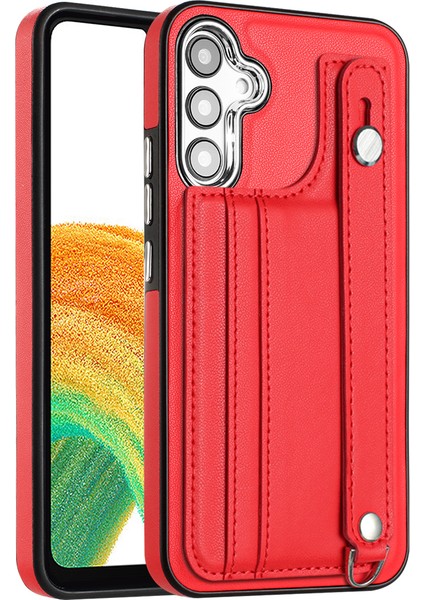 Samsung Galaxy A54 5g Telefon Kabuk Kart Tutucu Tpu Kapak-Kırmızı Için Kickstand Case (Yurt Dışından)