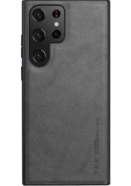 Samsung Galaxy S23 Ultra Için X-Level Telefon Kılıfı, Bojue-3 Serisi Pu Deri Kaplamalı Tpu Arka Kapak Grey (Yurt Dışından)