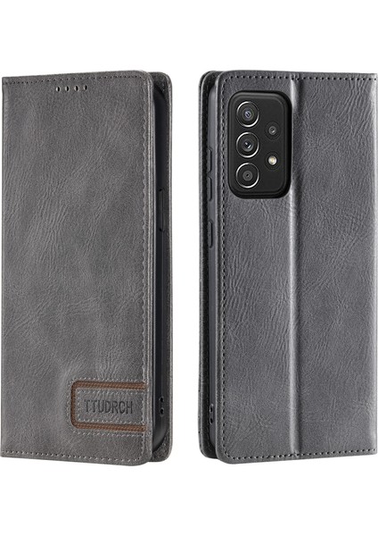 Ttudrch Style 007 Samsung Galaxy A53 5g Rfıd Engelleme Cüzdan Standı Case-Grey Için Deri Telefon Kapağı (Yurt Dışından)