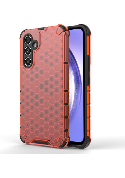 Samsung Galaxy A54 5g Petek Dokusu Tpu+Pc Telefon Kılıfı Şok Geçirmez Arka Kapak Kırmızısı (Yurt Dışından)