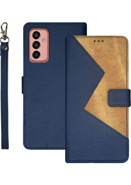 Samsung Galaxy M13 Için Idewei 4g Flip Telefon Kapağı Ekleme Stili Pu Deri Stand Kart Mavisi (Yurt Dışından)