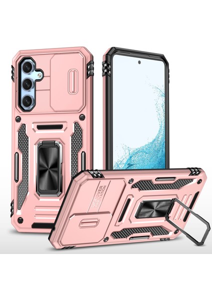 Samsung Galaxy A54 5g Için Zırh Serisi Telefon Kılıfı, Pc+Tpu Şok Geçirmez Telefon Kapağı Kickstand-Rose Gold (Yurt Dışından)
