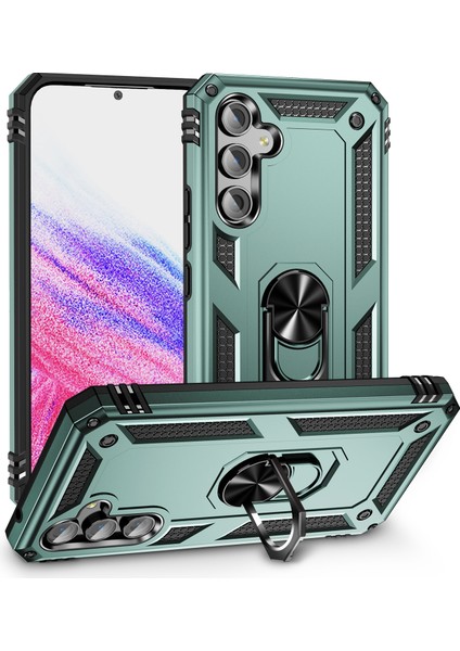 Samsung Galaxy A54 5g Şok Geçirmez Telefon Kasası Askeri Sınıfı Telefon Geri Kapağı ile Yüzük Kickstand-Blackish Yeşil (Yurt Dışından)