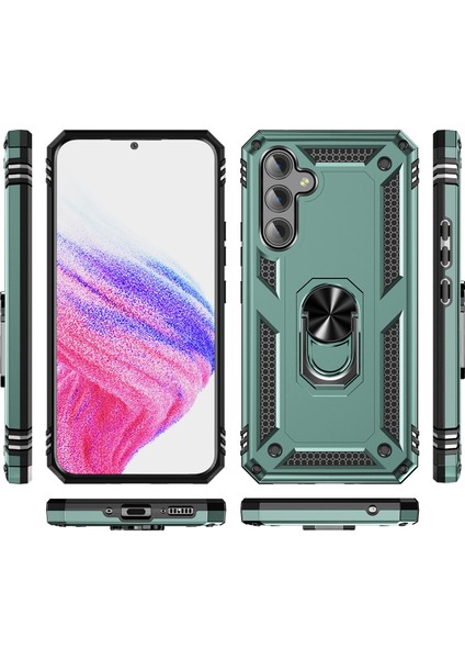 Samsung Galaxy A54 5g Şok Geçirmez Telefon Kasası Askeri Sınıfı Telefon Geri Kapağı ile Yüzük Kickstand-Blackish Yeşil (Yurt Dışından) fiyatları