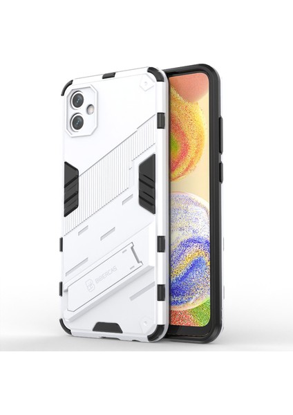 Samsung Galaxy A04E Için 4G/F04 4G/M04 4g Şok Geçirmez Kickstand Kasa Yumuşak Tpu Sert Pc Anti-Fall Koruyucu Telefon Kapak-Beyaz (Yurt Dışından)