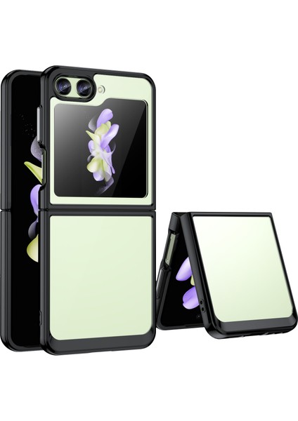 Samsung Galaxy Z Flip5 5g Cep Telefonu Geri Kapak Temiz Koruyucu Şok Geçirmez Tpu+Akrilik Case-Black (Yurt Dışından)