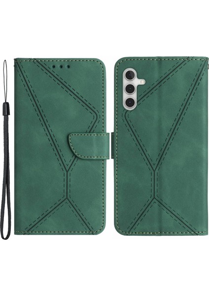 Samsung Galaxy A13 5G/A04S 4g (164.7 x 76.7 x 9.1 MM)/A04 4g (164.4 x 76.3 x 9.1 Mm) Pu Deri Kapağı Cüzdan Telefonu Kas Yeşili (Yurt Dışından)